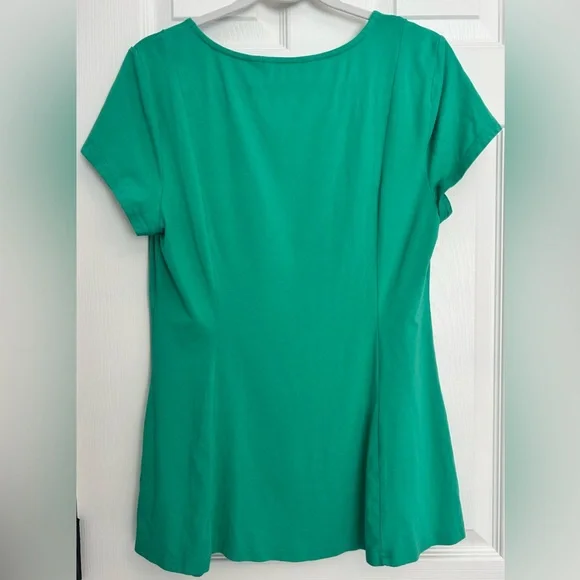Isaac Mizrahi Live Women's Green Short Sleeve Top size M - Picture 2 of 4